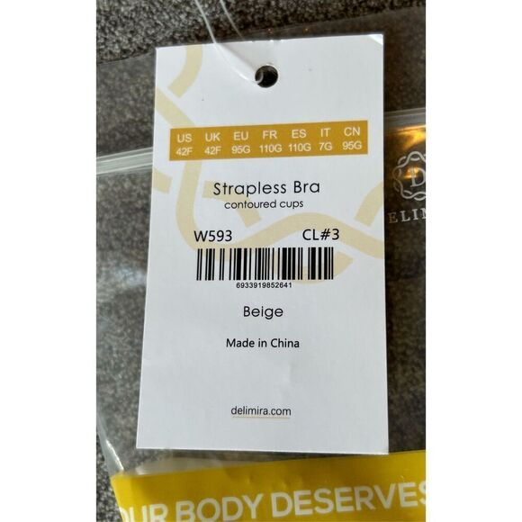Delimira Strap/Strapless Bra Size 42F - Picture 5 of 6